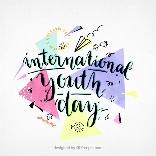 Free vector memphis background of the international youth day