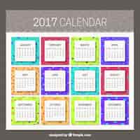 Free vector memphis calendar