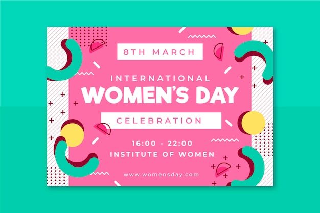 Memphis child-like women's day invitation