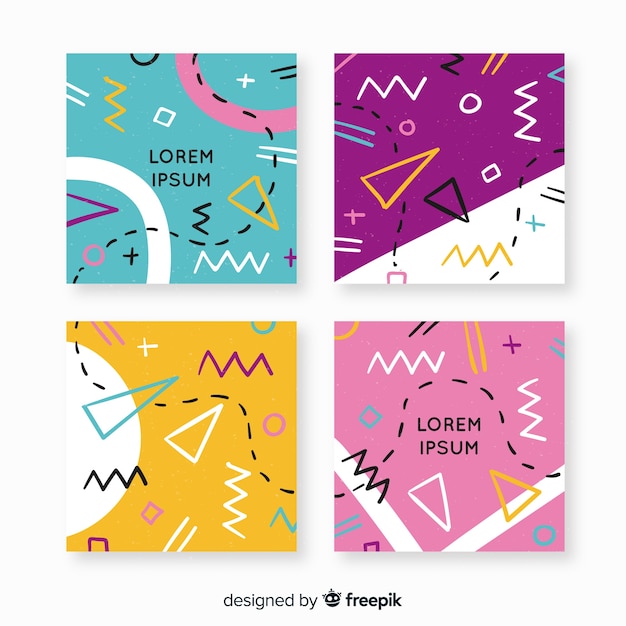 Free vector memphis cover collection