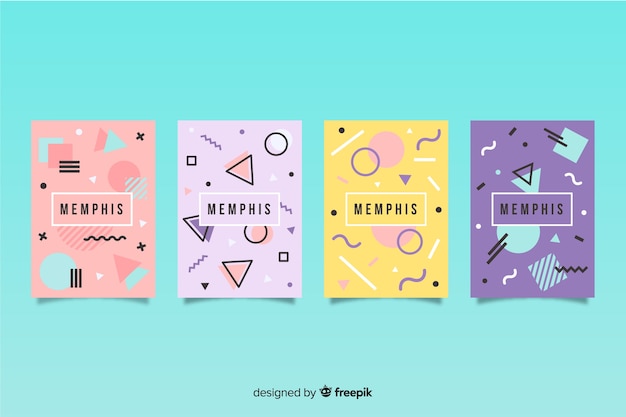 Free vector memphis cover collection