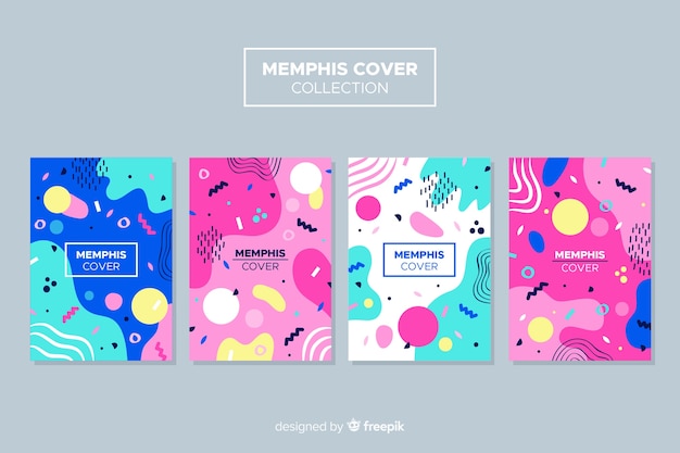 Free vector memphis cover collection