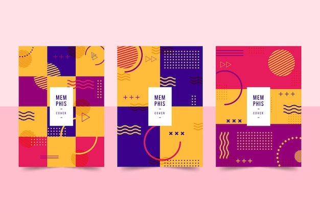 Free vector memphis cover collection