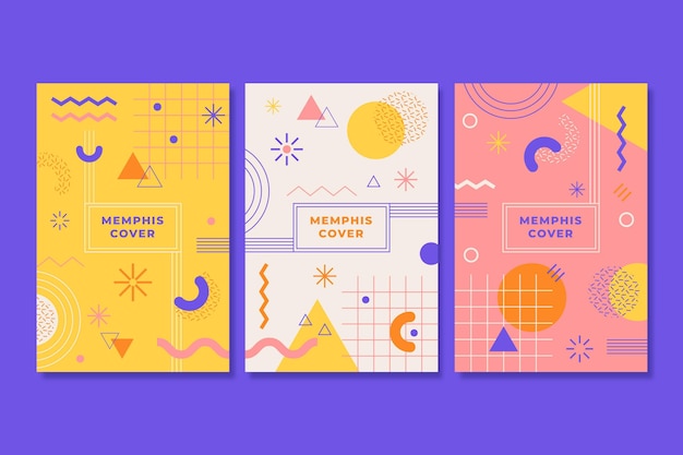 Memphis design colorful cover pack