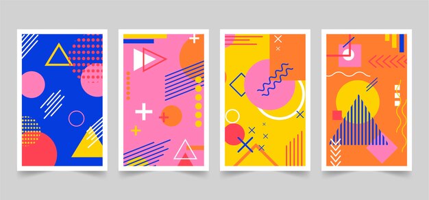 Memphis design colorful cover pack