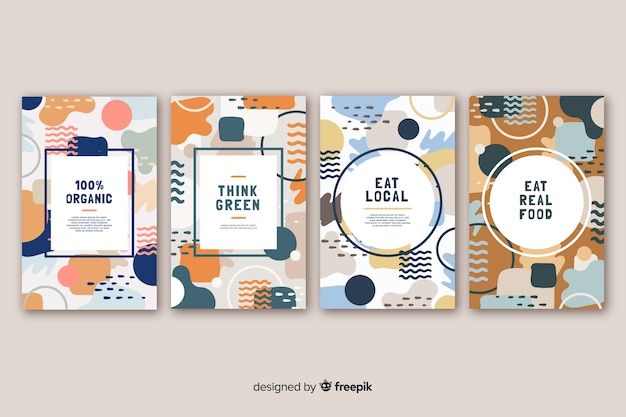 Collezione di copertine di design memphis