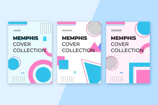 Free vector memphis design cover collection