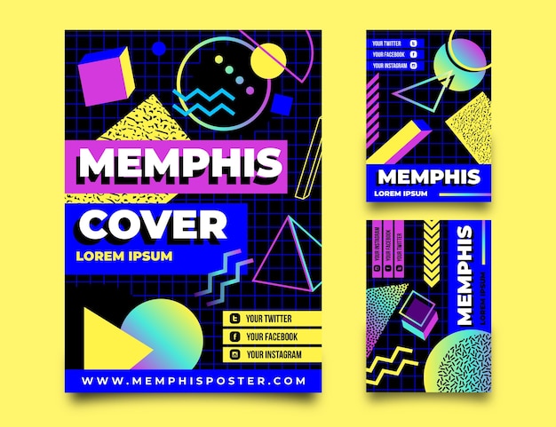 Коллекция обложек memphis design