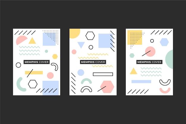 無料ベクター メンフィスデザインカバーコレクション