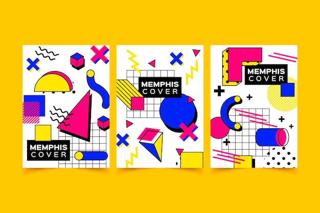 Collezione di copertine di design di memphis