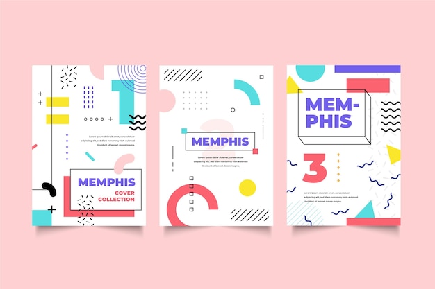 Коллекция обложек memphis design