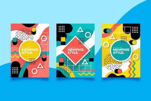 Collezione di copertine di design di memphis