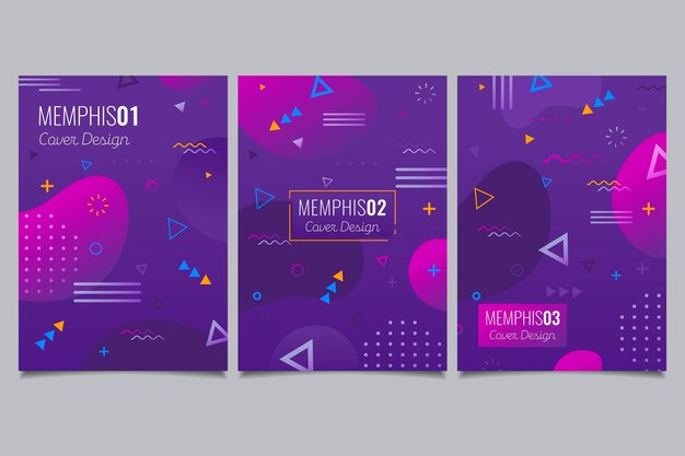 Memphis design geometric cover set