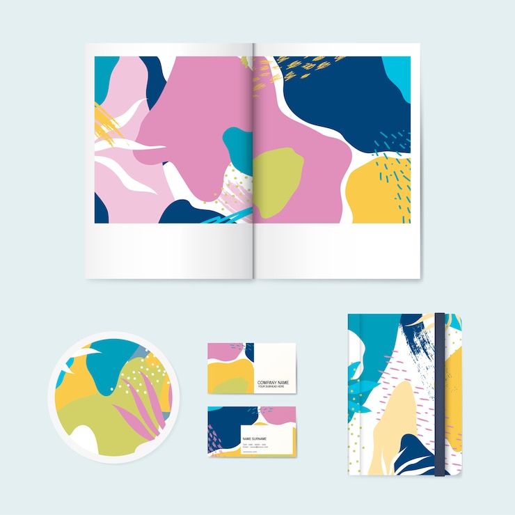 Free Vector memphis design pattern company branding vector
