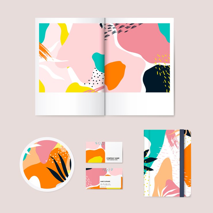 Free Vector memphis design pattern company branding vector