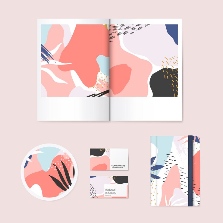 Free Vector memphis design pattern company branding vector