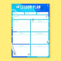 Free vector memphis doodle elementary education lesson plan