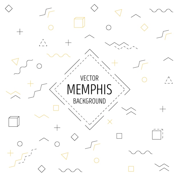 Бесплатное векторное изображение Линейный фон memphis