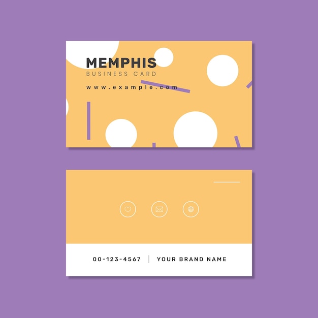 Design del biglietto da visita di memphis