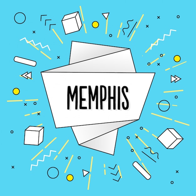 Memphis origami background