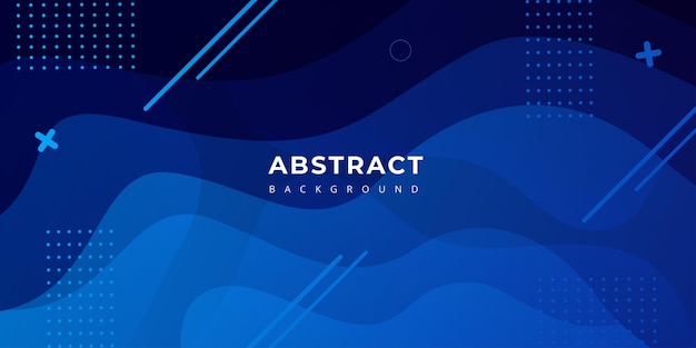 Free vector memphis papercut royal blue multipurpose abstract background banner