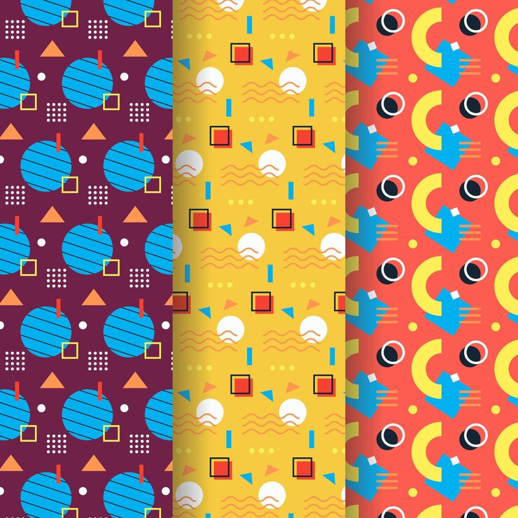 Free Vector memphis pattern collection concept