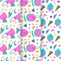 Free vector memphis pattern collection concept