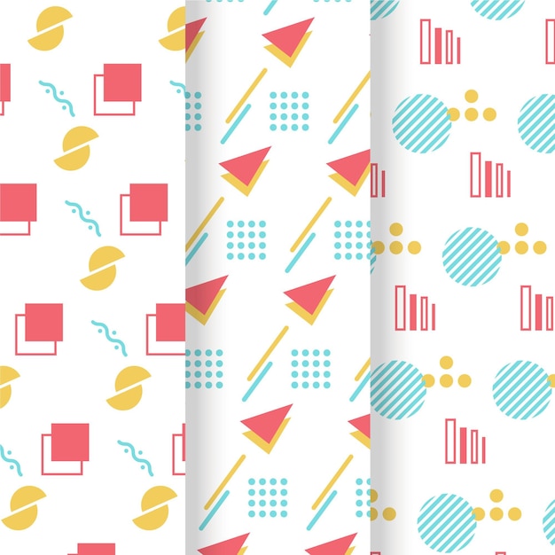 Free vector memphis pattern collection