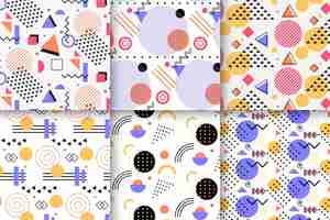 Free vector memphis pattern collection