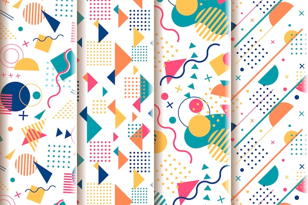 Free vector memphis pattern collection