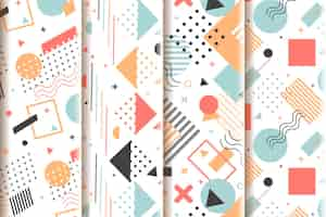 Free vector memphis pattern collection