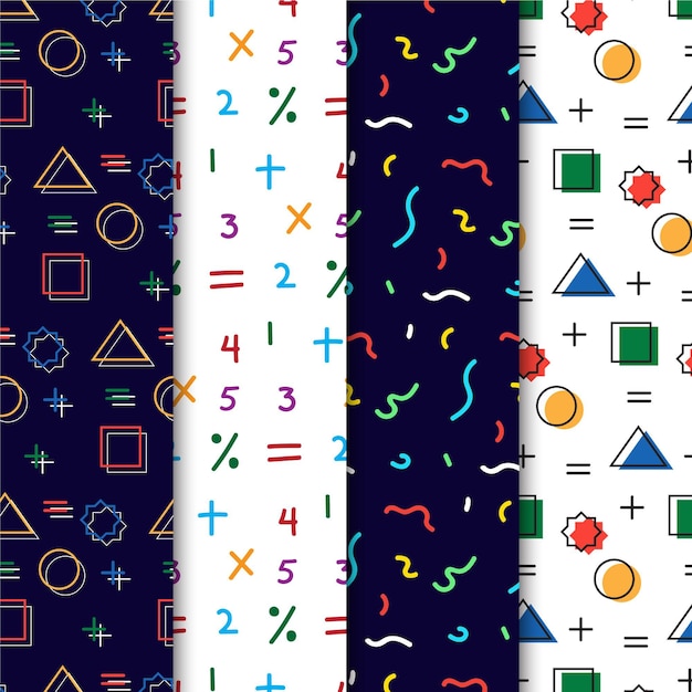 Free vector memphis pattern collection