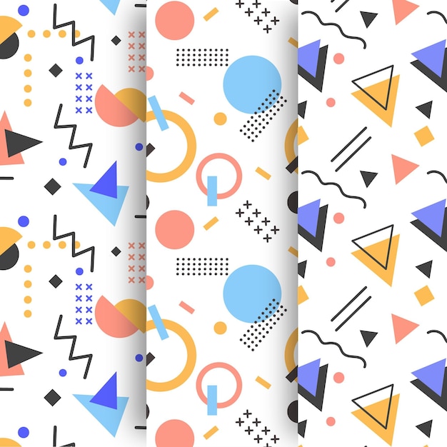 Free vector memphis pattern collection