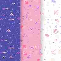 Free vector memphis pattern pack