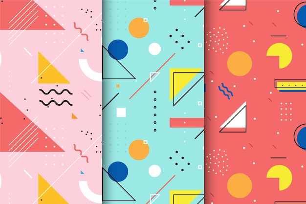 Free vector memphis pattern pack