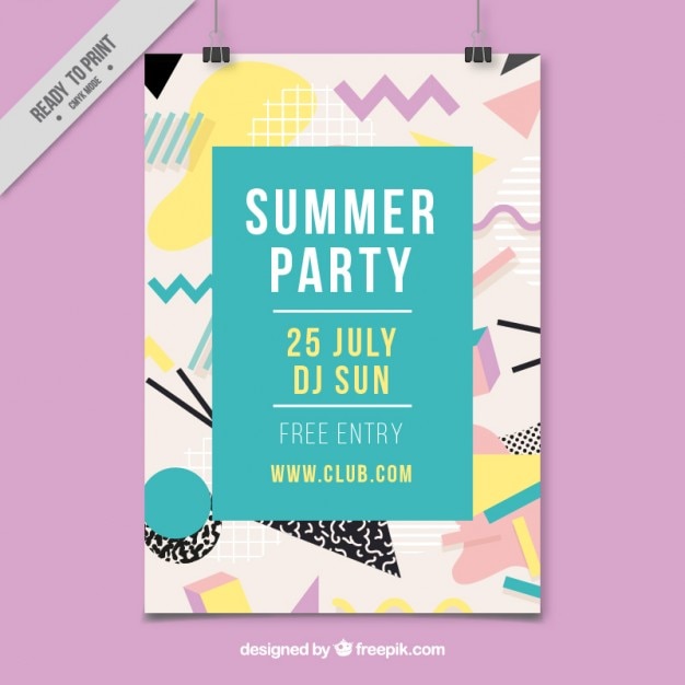 Memphis poster of summer party