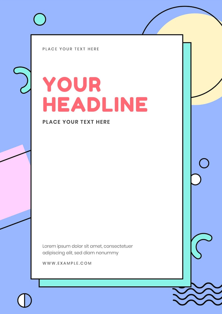 Free Vector memphis poster template