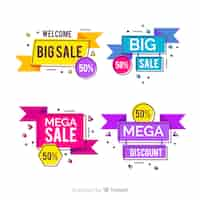 Free vector memphis sale banner collection