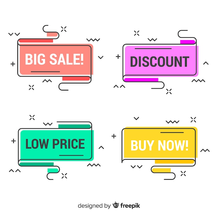 Free Vector memphis sale banner collection