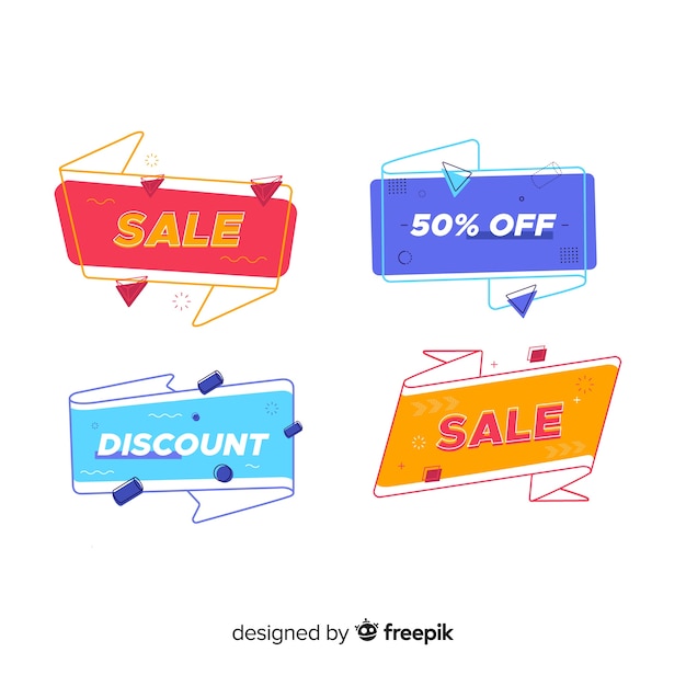 Free vector memphis sale banner collection