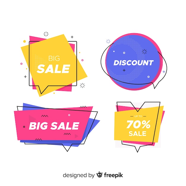 Free vector memphis sale banner collection