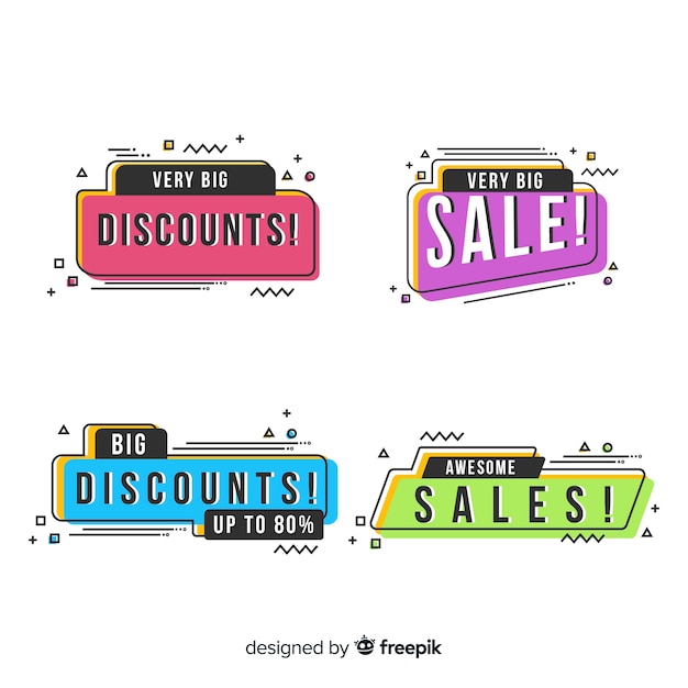 Free vector memphis sale banners