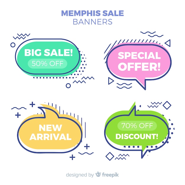 Free vector memphis sale banners