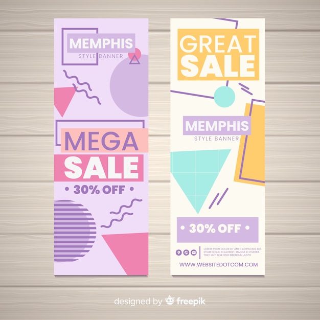 Free vector memphis sale banners