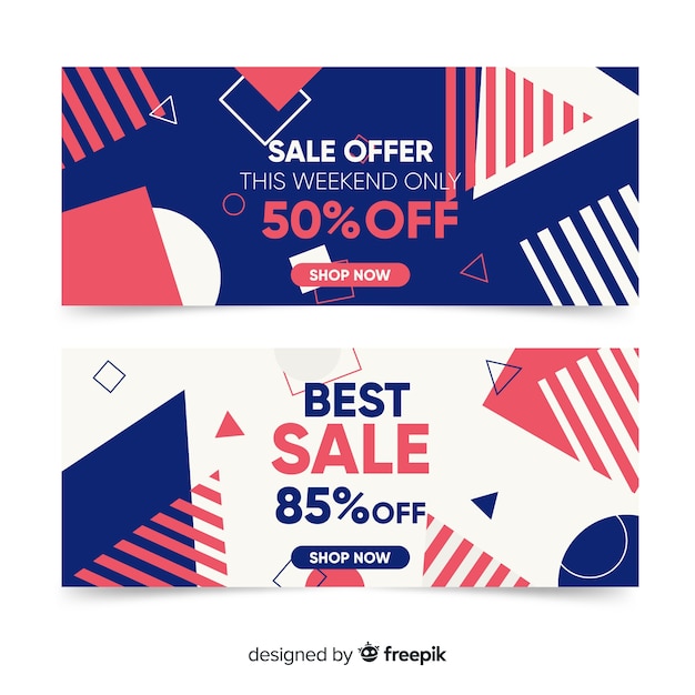 Memphis sales banner template collection