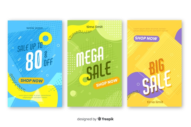 Memphis sales banner template collection