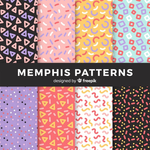 Memphis seamless pattern collection
