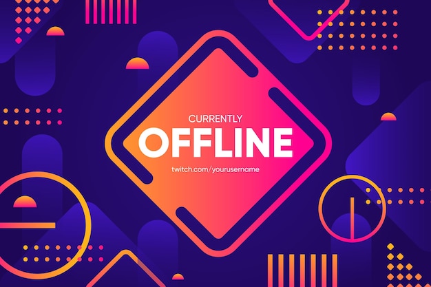 Free vector memphis style banner offline twitch