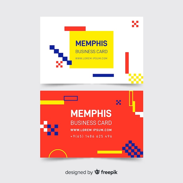 Memphis style business card template