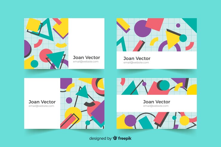 Free Vector memphis style business card template